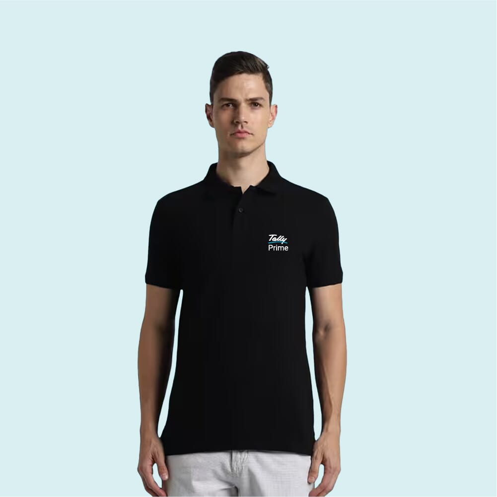 Jack&Jones Jacquard Plain Polo T-shirt- Black